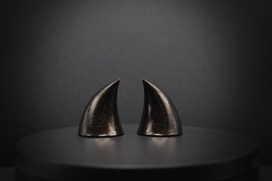 Black Imp Horns - Gold Glitter - Haus of Brimstone -