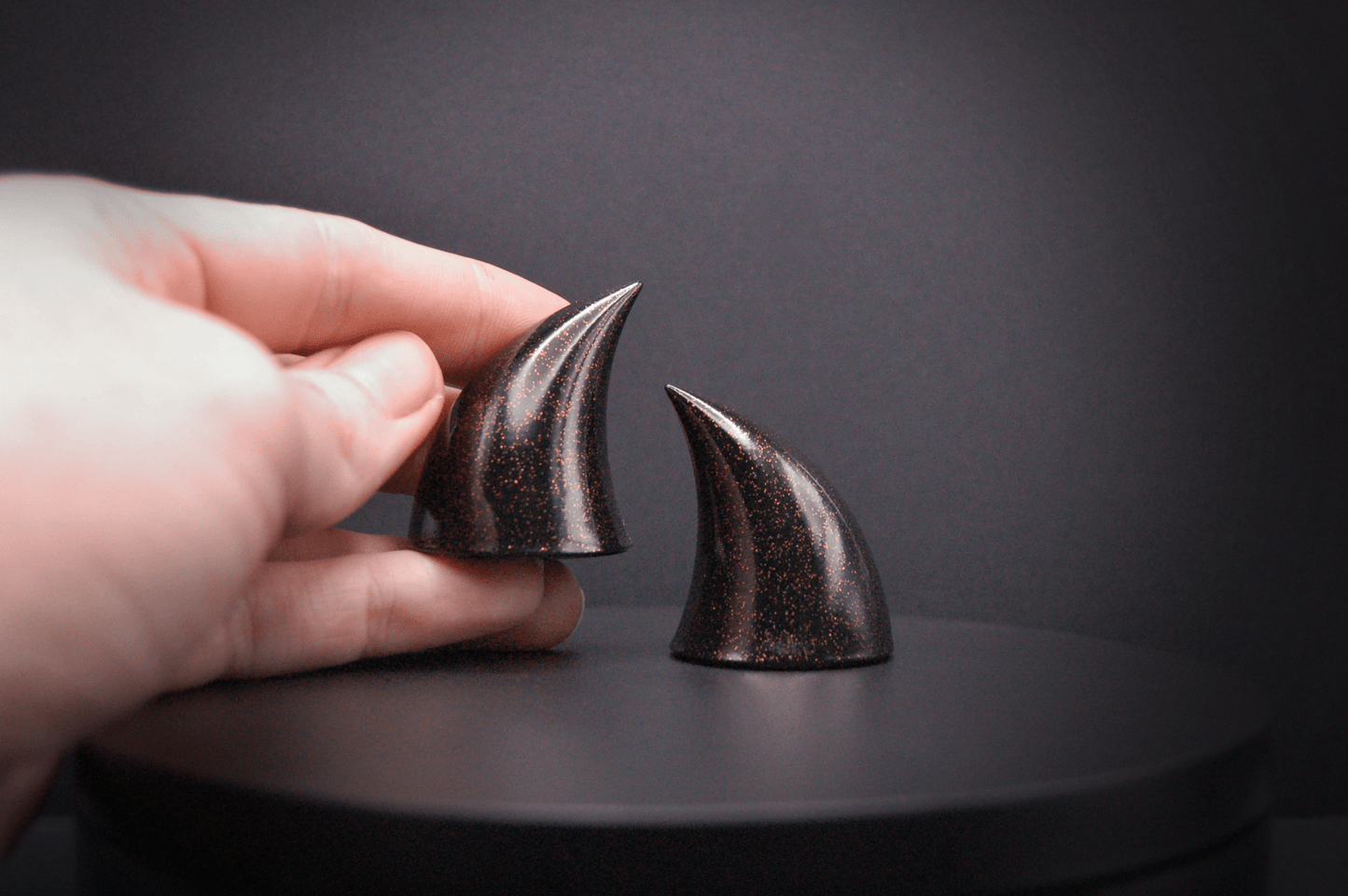 Black Imp Horns - Gold Glitter - Haus of Brimstone -