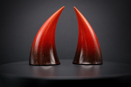 Bonfire Ombré Incubus Horns - Gold Glitter - Haus of Brimstone -
