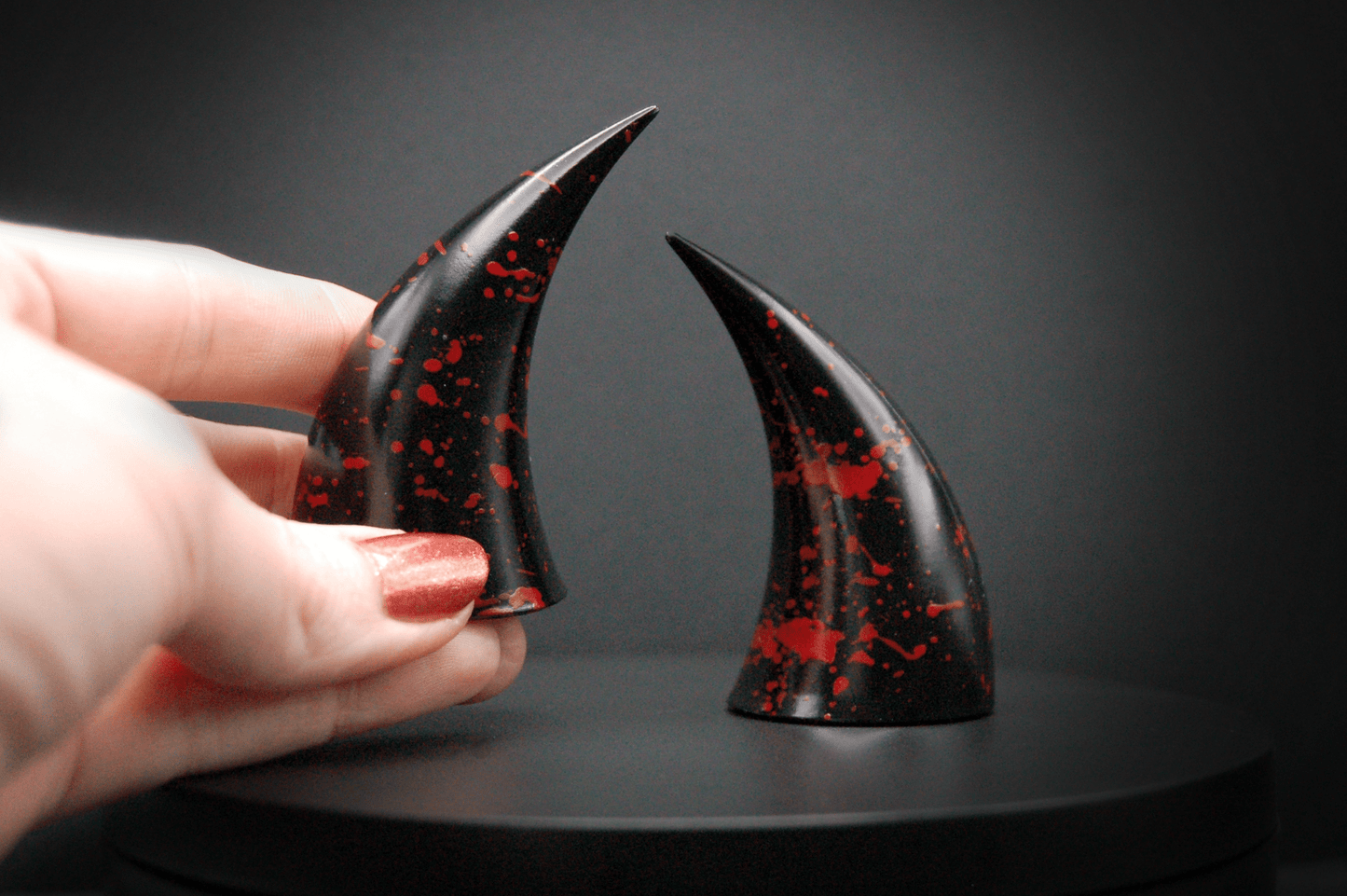 Slasher Black Incubus Horns - Gloss - Haus of Brimstone -