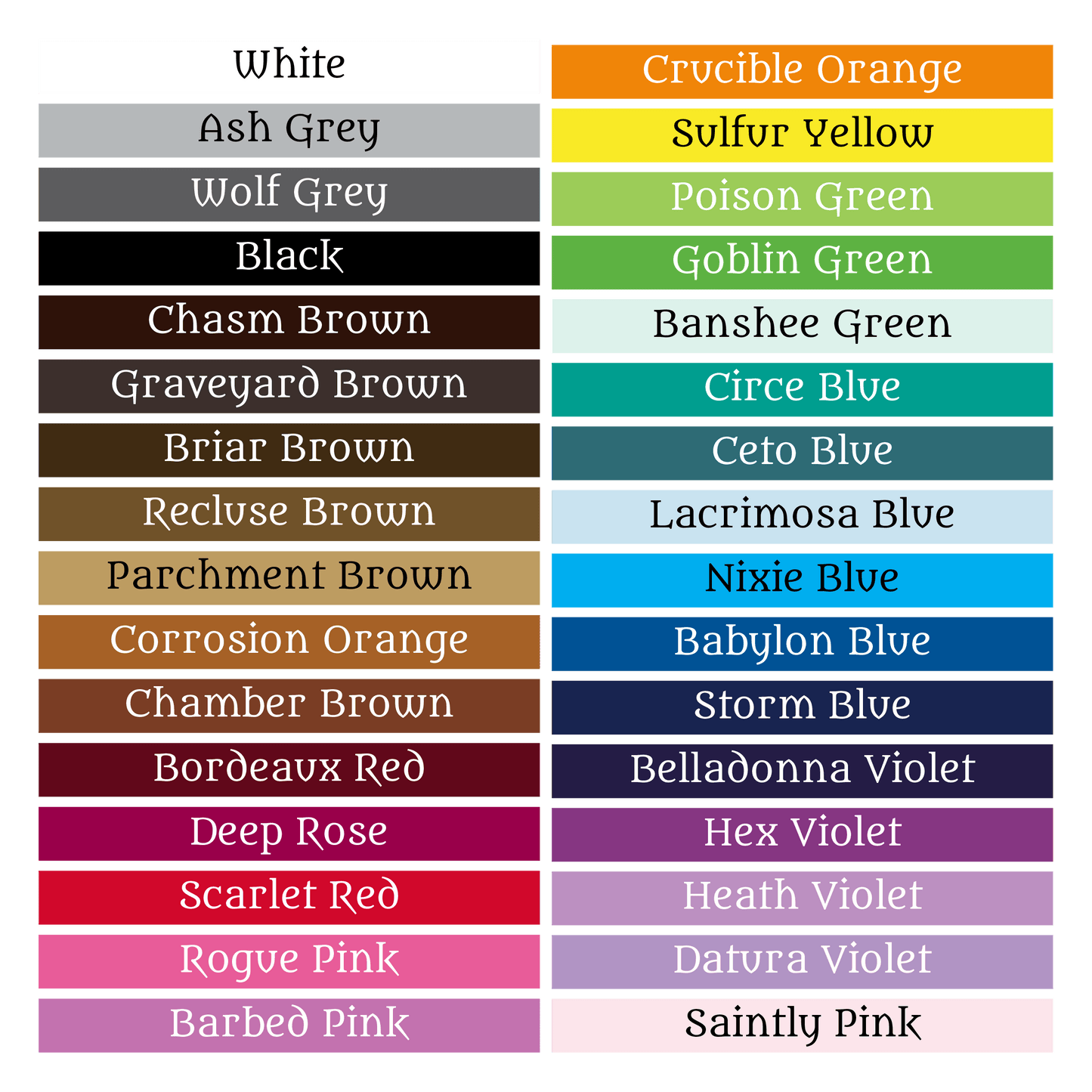 Haus of Brimstone horn attachment colorway options