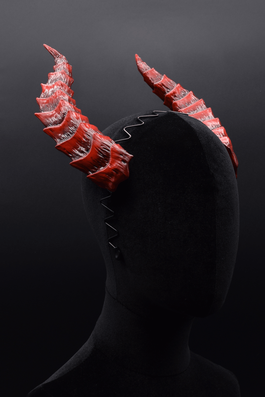 Scarlet Tiefling Horns - Gloss - Haus of Brimstone -
