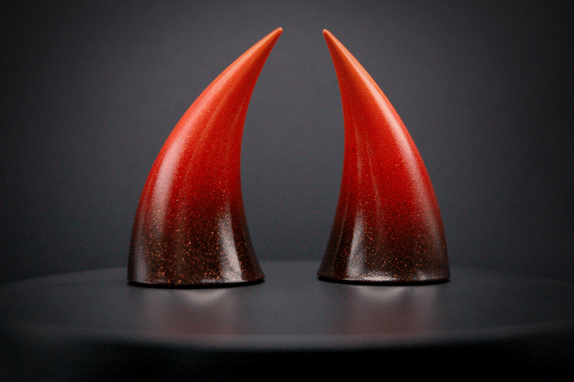 Bonfire Ombré Incubus Horns - Gold Glitter - Haus of Brimstone - 