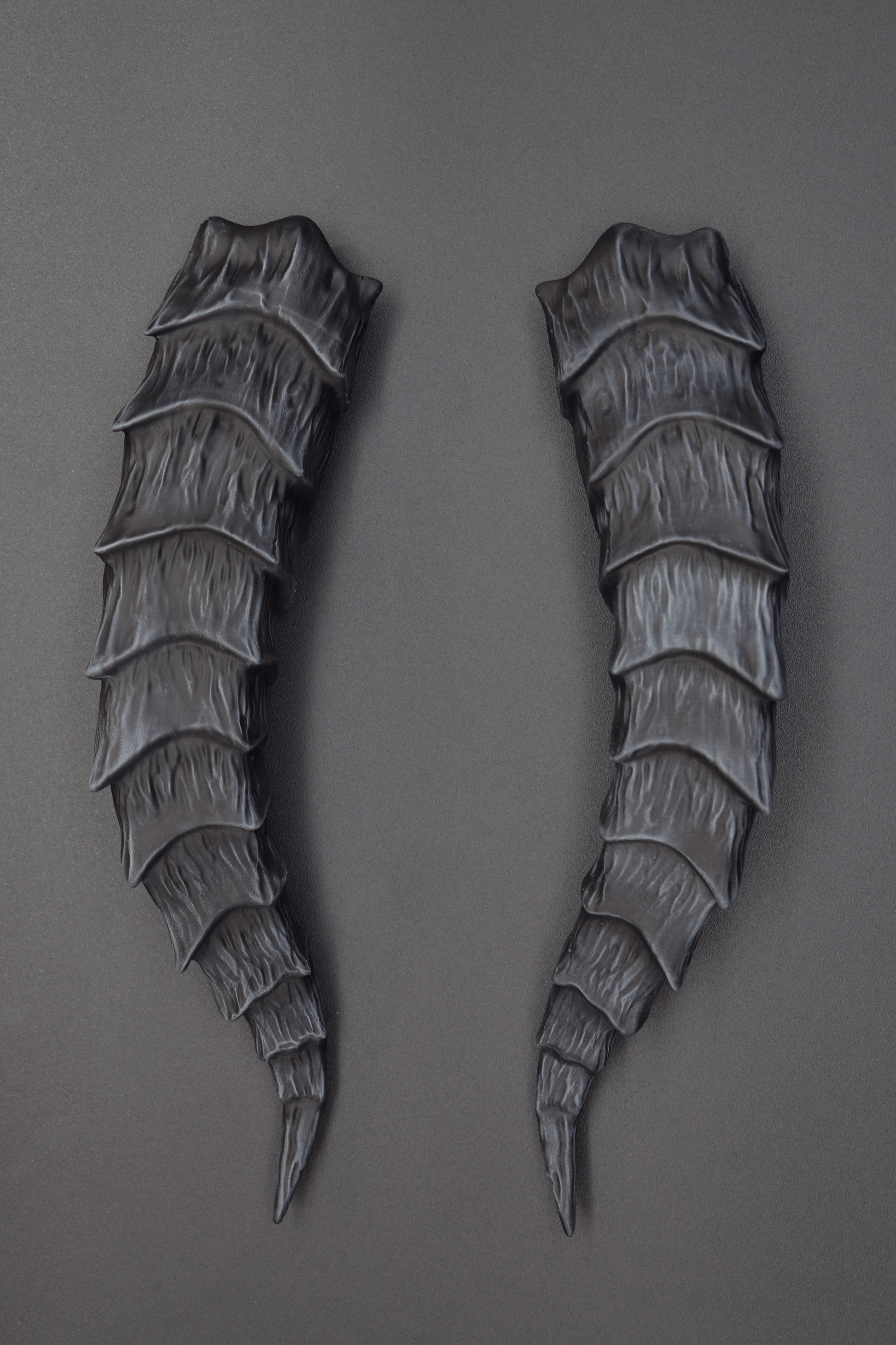 [MADE-TO-ORDER] Gargoyle Black Tiefling Horns - Matte - Haus of Brimstone - 