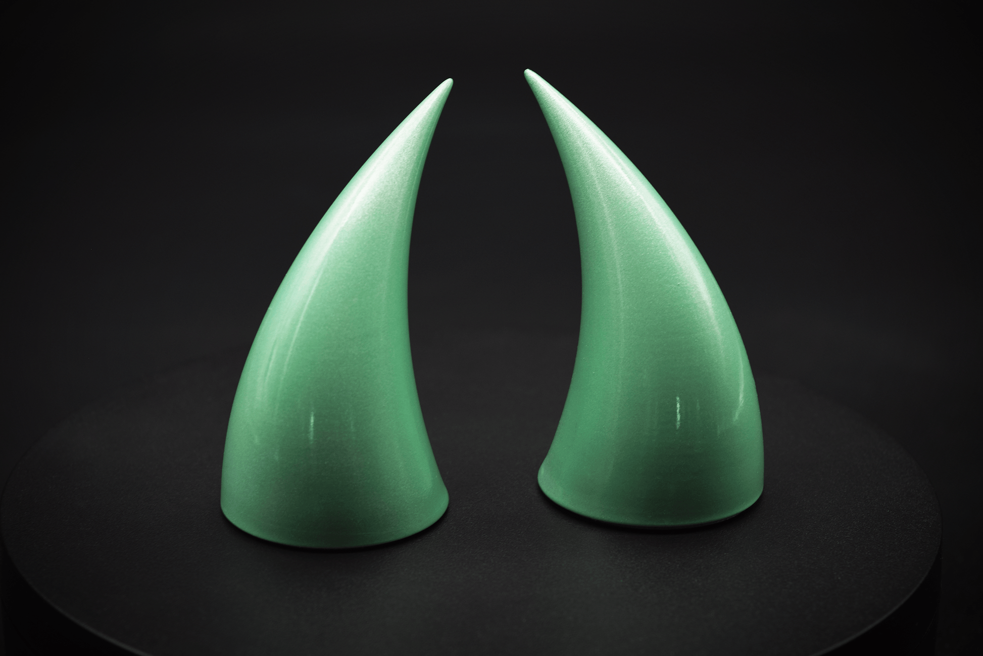 Lichentious Green Incubus Horns - Metallic - Haus of Brimstone - 