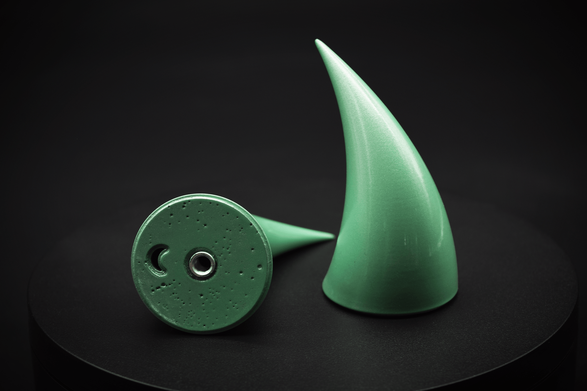 Lichentious Green Incubus Horns - Metallic - Haus of Brimstone - 