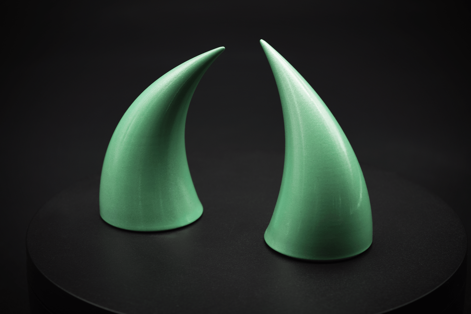 Lichentious Green Incubus Horns - Metallic - Haus of Brimstone - 