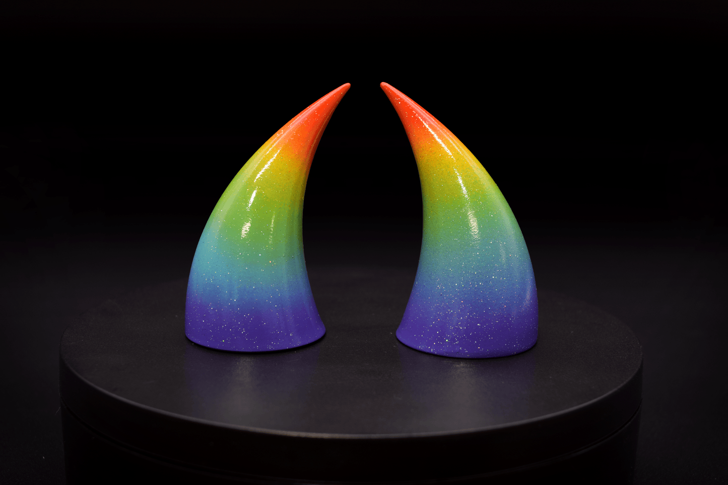 Rainbow Pride Incubus Horns - Glitter - Haus of Brimstone - 