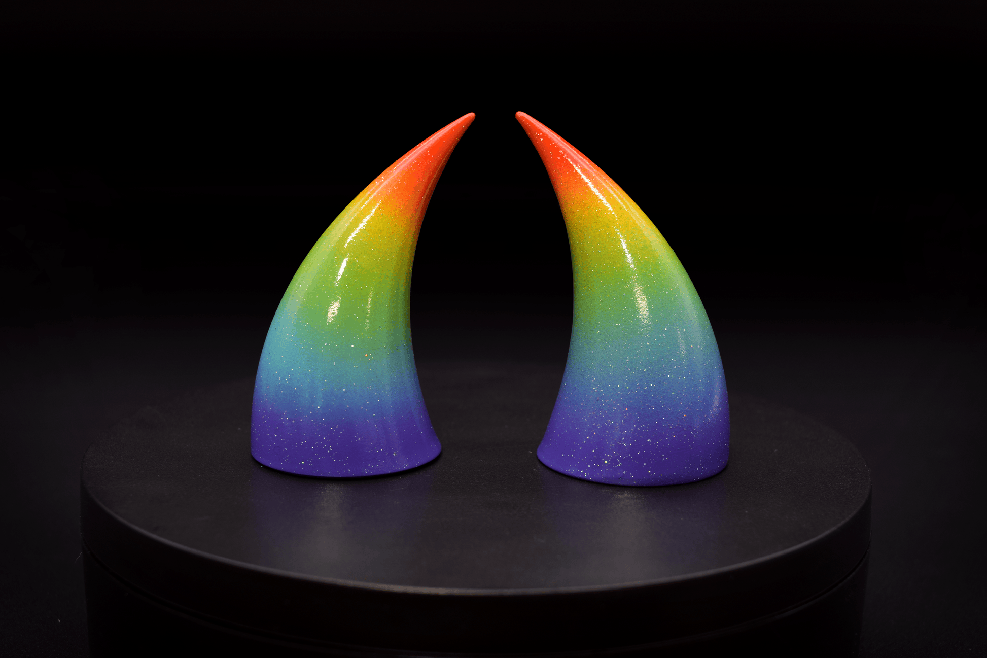 Rainbow Pride Incubus Horns - Glitter - Haus of Brimstone - 