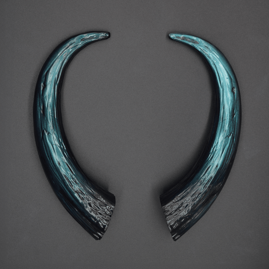 Siren Blue Azazel Horns - Metallic - Haus of Brimstone - 