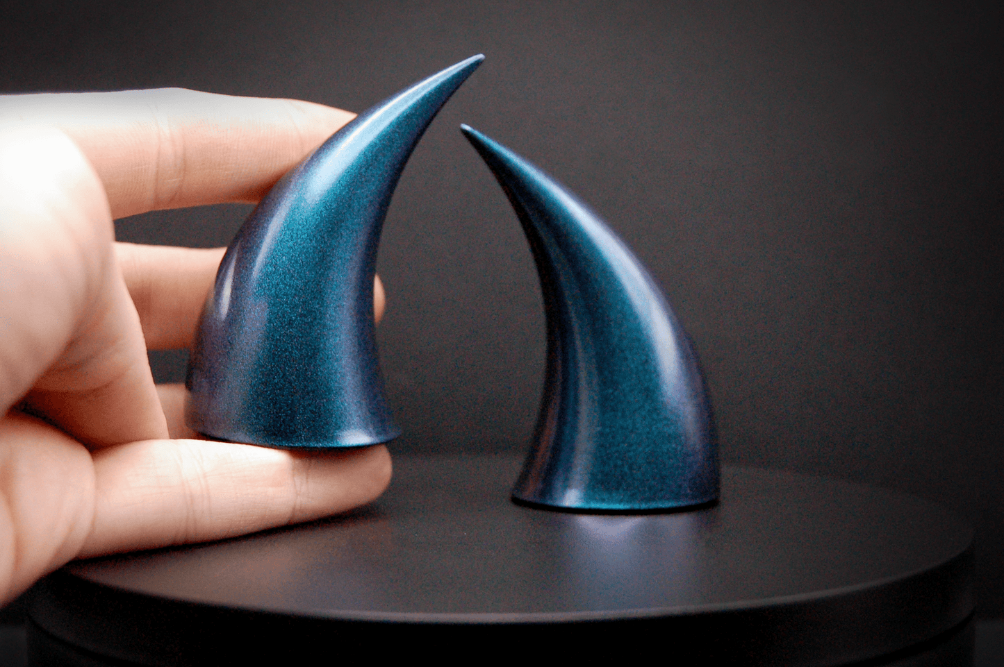 Siren Blue Incubus Horns - Metallic - Haus of Brimstone - 