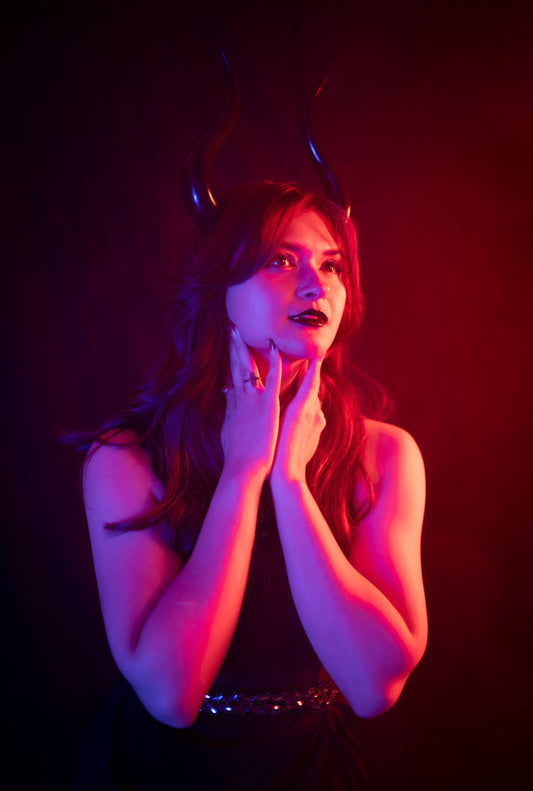Bambi Bloodmoon models our Succubus Horns in a photo by Optic Onslaught. 